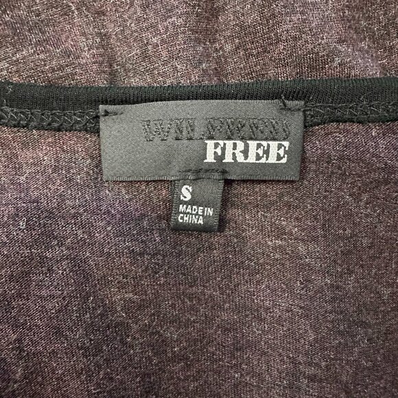 Aritzia Wilfred Free Baseball Top Womens Size Small Purple Black 3/4 Sleeve - Picture 4 of 5
